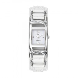 Ženski girl only beli modni kvadratni ručni sat sa belim kožnim kaišem ( 697807 ) - Img 4