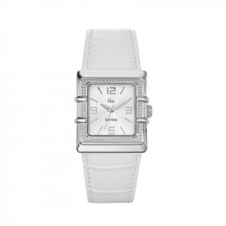 Ženski girl only kvadratni beli modni ručni sat sa belim kožnim kaišem ( 697792 )