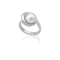 Ženski majorica margot button pearl beli srebrni prsten 10 mm 55 mm ( 16349.01.2 915.010.1 ) - Img 1