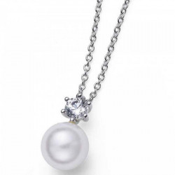 Ženski oliver weber focus pearl lančić sa swarovski belom perlom i kristalom ( 12180r ) - Img 1
