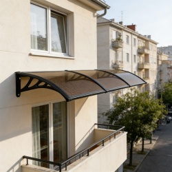Alberg Nadstrešnica 300x100 cm 5 mm leksan bronzni sa crnim nosačem ( AGC-300100-BZBK )