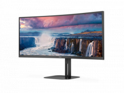 AOC 34"/VA,zakrivljen,21:9/3440x1440/100Hz/1ms MPRT/HDMI,DP,USB/visina/zvučnici monitor ( CU34V5C/BK )  - Img 4