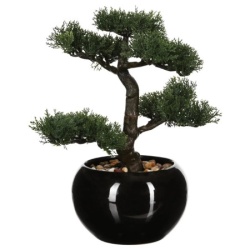 Atmosphera bonsai u saksiji 35x32x34cm keramika/polistrin/sljunak crna ( 116179 )-1