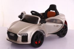 Audi MIni Auto na akumulator sa kožnim sedištem i mekim gumama - Metalik siva - Img 2