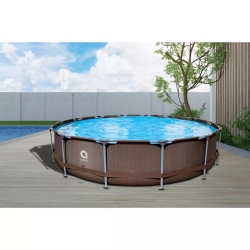 Avenli Rattan Bazen Frame Plus 360x100 sa Merdevinama i pumpom - Img 4