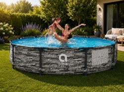 Avenli Stone Bazen Frame Plus sivi 305x76cm sa pumpom - Img 5