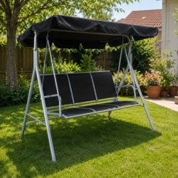 Baštenska ljuljaška „Home & Garden“ - 3 sedišta (Crna/Srebrna)