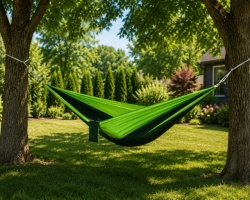 Baštenska viseća mreža za ležanje zelena 300x150 cm sa torbom za transport