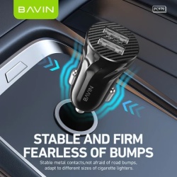 Bavin Auto punjač 2xUSB + kabl Micro crna ( 90043 )-1