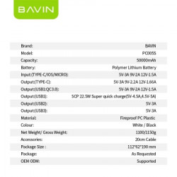 Bavin powerbank 50000mAh 22.5W crna ( 90309 ) - Img 5