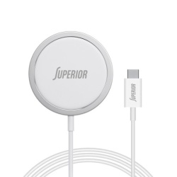 Bezicni punjac magsafe superior su-0207 15w sa type c kablom beli ( P1270 )