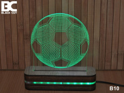 Black Cut 3D Lampa jednobojna - Fudbalska lopta ( B10 ) - Img 1