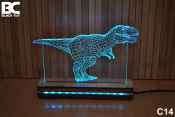 Black Cut 3D Lampa sa 9 različitih boja i daljinskim upravljačem - Tiranosaurus ( C14 ) - Img 6