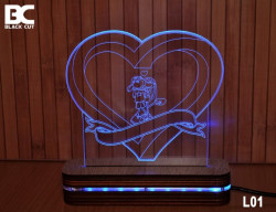 Black Cut 3D Lampa sa 9 različitih boja i daljinskim upravljačem - Forever in Love ( L01 ) - Img 3