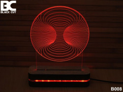 Black Cut 3D Lampa sa 9 različitih boja i daljinskim upravljačem - Vrtlog ( B008 ) - Img 1
