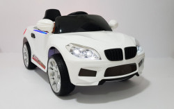 BMW 2 Auto na akumulator sa kožnim sedištem i mekim gumama - Beli - Img 2