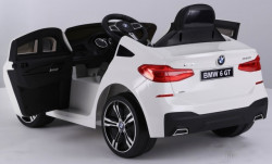 BMW 6 GT Licencirani Auto za decu na akumulator sa kožnim sedištem i mekim gumama - Beli ( BJ 2164 ) - Img 4