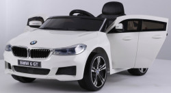 BMW GT 6 Licencirani Dečiji auto na akumulator sa kožnim sedištima i mekim gumama - Beli - Img 9