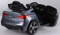 BMW GT 6 Licencirani Dečiji auto na akumulator sa kožnim sedištima i mekim gumama - Sivi - Img 4