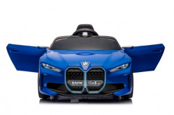 BMW i4 Dečiji Auto na akumulator sa kožnim sedištem i mekim gumama - Plavi - Img 6