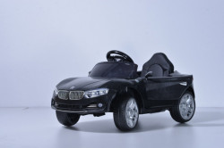 BMW Mini Auto na akumulator sa kožnim sedištem i mekim gumama - Crni - Img 1