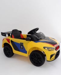 BMW MOTO SPORT - Žuti Auto na akumulator sa kožnim sedištem + funkcija ljuljanja - Img 7