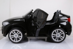 BMW X6 M Licencirani dvosed na akumulator sa kožnim sedištima i mekim gumama - Crni - Img 3