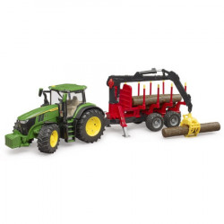 Bruder traktor John deere 7R 350 sa prikolicom za drva ( 031541 ) - Img 1