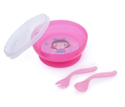 Canpol babies pribor za hranjenje i tanjir 21/300 pink ( 21/300_pin )