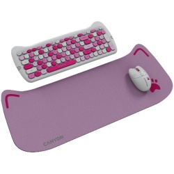 Canyon HSET-W6 EN/AD Keyboard+Mouse Kitty Edition AAA+?? Wireless Pink ( CNS-HSETW6PK-AD ) -6