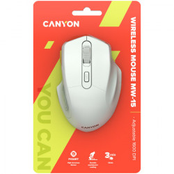 Canyon MW-15, 2.4GHz wireless optical mouse with 4 buttons Pearl white ( CNE-CMSW15PW )  - Img 2