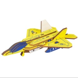 Čarolijashop 3d drvena slagalica-Žuti f-22 raptor ( 261)