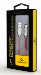 CC-USB2R-AMmBM-1M-R Gembird Premium rubber Micro-USB charging and data cable, 1m, red - Img 2