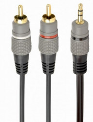 CCA-352-10M Gembird 3.5 mm stereo plug to 2*RCA plugs 10m cable, gold-plated connectors FO - Img 1