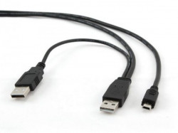 CCP-USB22-AM5P-3 Gembird Dual USB 2.0 A-plug to MINI 5pina kabl 0.9m - Img 1