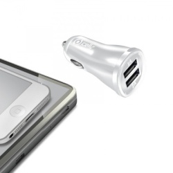 Celly auto punjač sa 2 USB ulaza u beloj boji ( CCUSB22W )