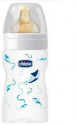 Chicco staklena flašica Giotto cucla od kaučuka za dečake 150 ml ( 4201213 )