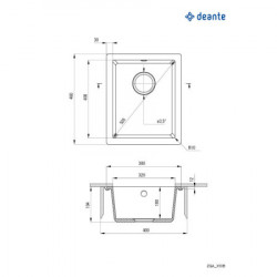 Deante sudopera corda undermount 38/mgr zqa s10b - Img 2