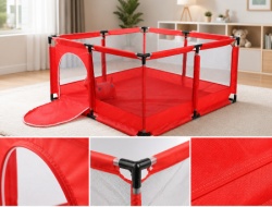 Delunaro dečija ogradica za igru sa mrežom 127x127x65 cm ( KLK2608-Red )-2