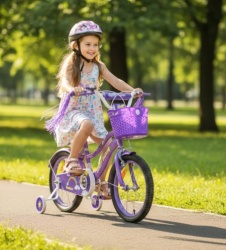 Deciji bicikl sa pomoćnim točkovima Pony Bike 723-20 ljubicasta