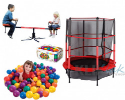 Dečiji komplet za igranje ( SET 9 ) Klackalica + trambolina + loptice