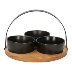 Dekordom činija set mooka 16x22cm 3kom - black - hml ( 039652 )-4