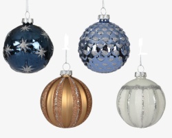 Dekordom dekoracija - hanging bauble glass 8cm 062884 - blue assorted - kmg ( 045639 )