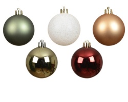 Dekordom dekoracija - hanging bauble set mix 30pcs 6cm 023965 - assorted dark - kmg ( 045617 )