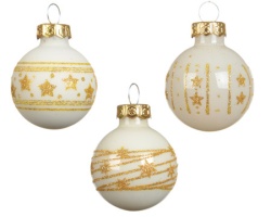 Dekordom dekoracija - hanging bauble set mix 9pcs 3cm 011806 - wool white - kmg ( 045589 )