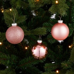 Dekordom novogodišnja dekoracija - hanging bauble glass set 26pcs 7cm 1143777 - pink - edl ( 041292 )-2