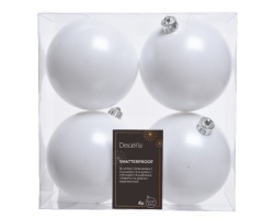 Dekordom novogodišnja dekoracija - hanging bauble set 4pcs 10cm 022172 - winter white - kmg ( 043299 )-1