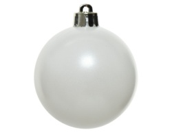 Dekordom novogodišnja dekoracija - hanging bauble set 6pcs 8cm 022064 - winter white - kmg ( 043293 )-1