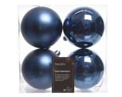 Dekordom novogodišnja dekoracija - hanging bauble set mix 4pcs 10cm 022186 - night blue - kmg ( 043301 )-1