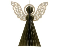 Dekordom novogodišnja dekoracija - hanging paper angel 15cm 709229 - green - kmg ( 043383 )-1